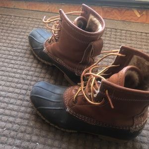 Fur lined bean boots